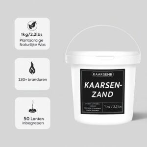 WaxPearl Bulk-Kaarsenzand 1 kg + 50 Lonten – Geurloos Wit